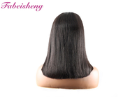 Natural Black Bob Wigs dengan Pre-Plucked Hairline Bleached Knots Straight Frontal wig