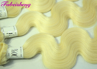 Virgin Hair Wave Blonde Hair / Colored Hair Extensions Penutupan Brazilian Human Hair Weave